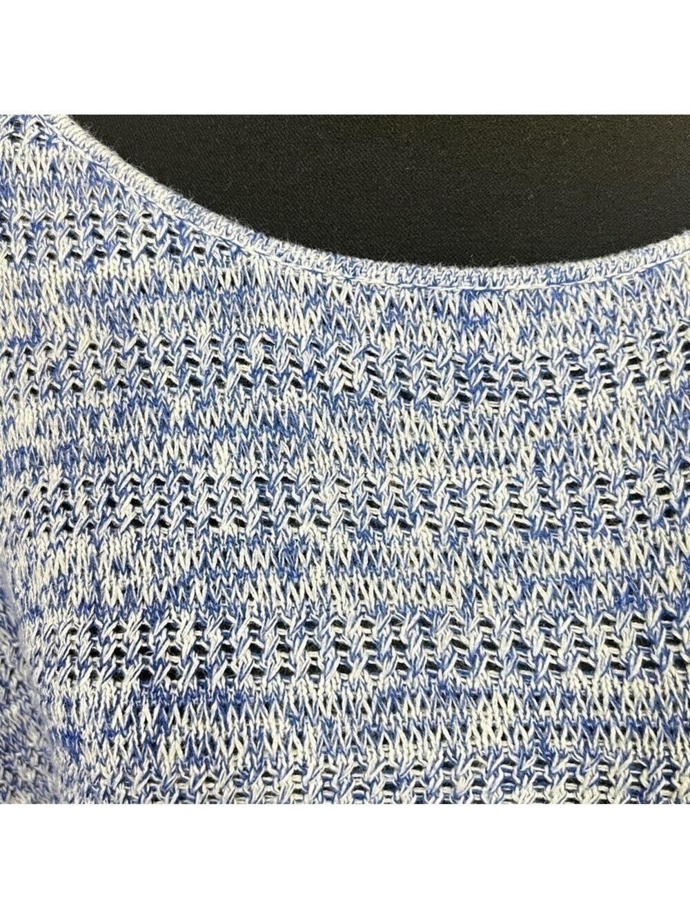 GAP Women's Marled Sleeveless Sweater Crew Neck Size XL Blue White 100% cotton - Picture 4 of 6